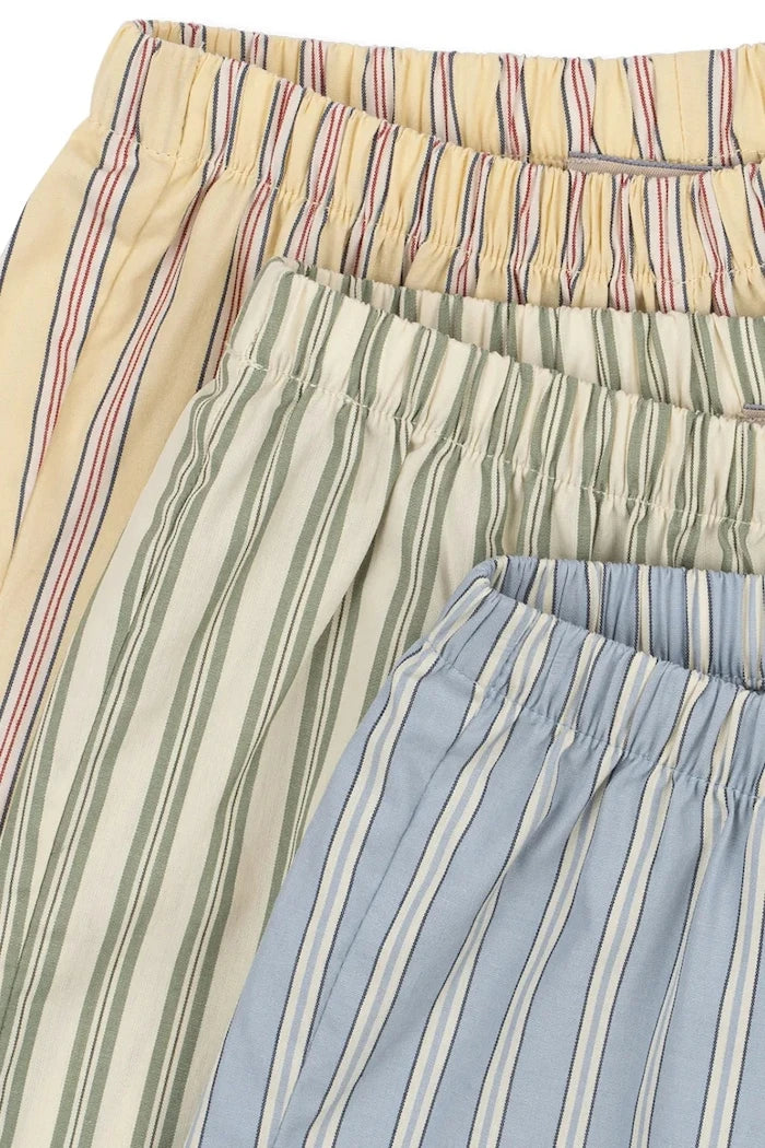 Konges Sløjd çocuklar için pamuklu kısa şort 3 PACK AZUR SHORTS GOTS