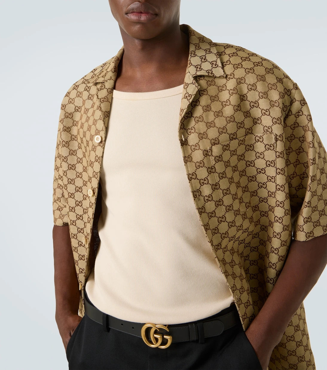 Gucci - GG jacquard linen-blend shirt