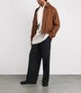 AMI Paris Brown Boiled Wool Bomber Jacket