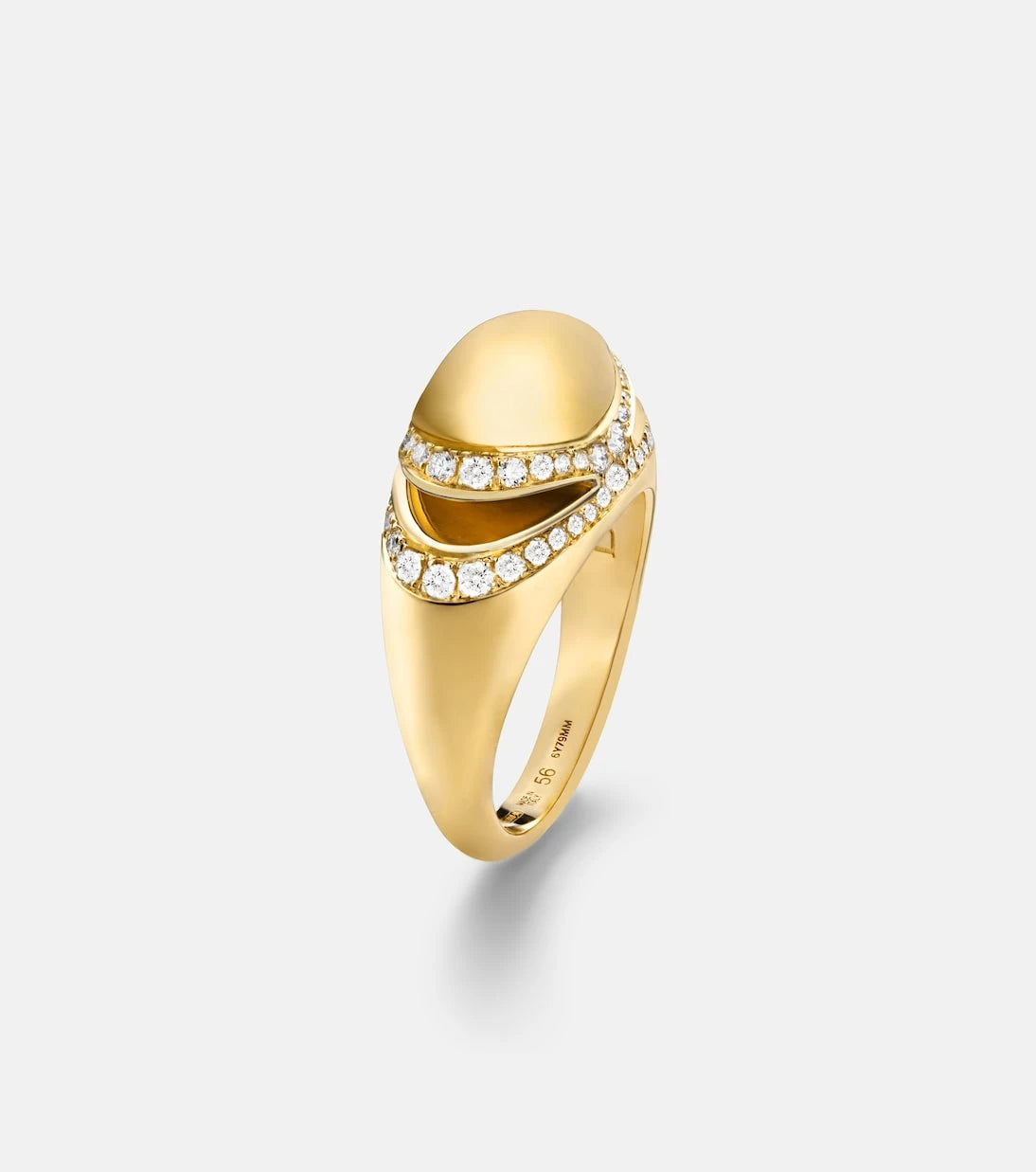 Bvlgari - Bvlgari Cabochon 18kt gold ring with diamonds