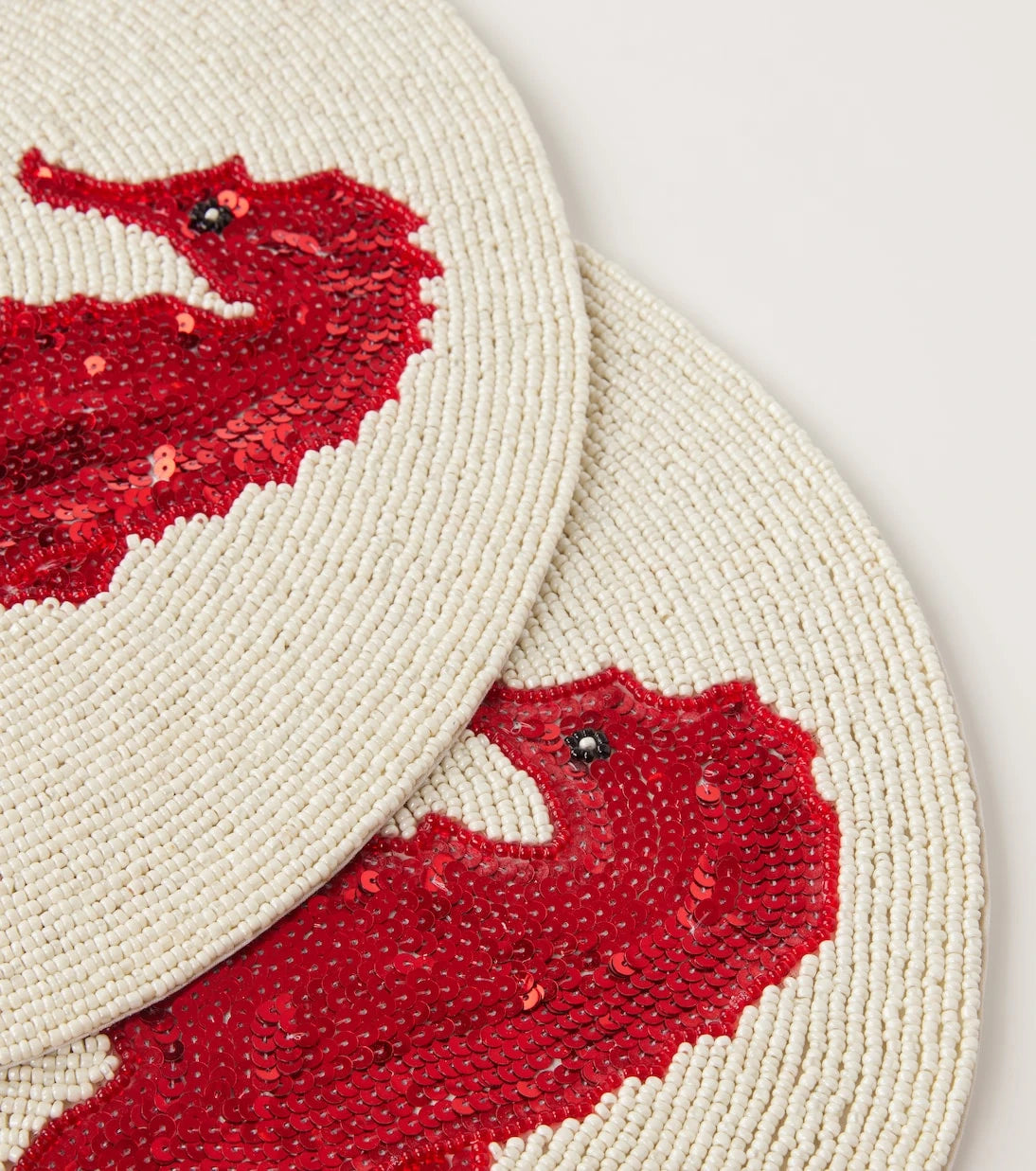 Les-Ottomans - Seahorse set of 2 beaded placemats