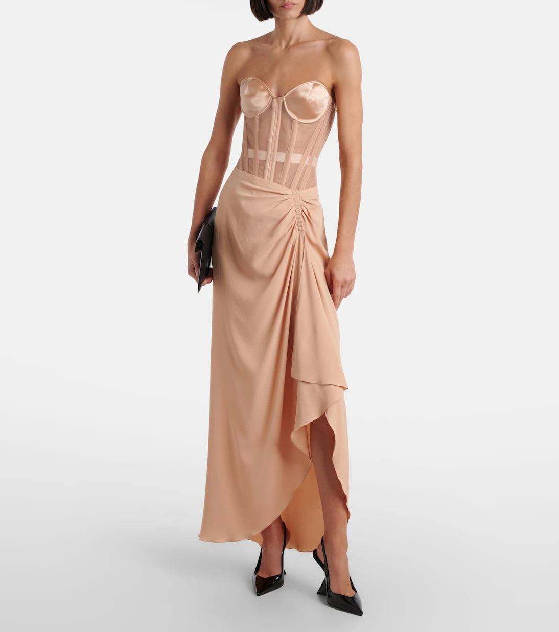 Mugler - re/edit draped crêpe georgette maxi skirt