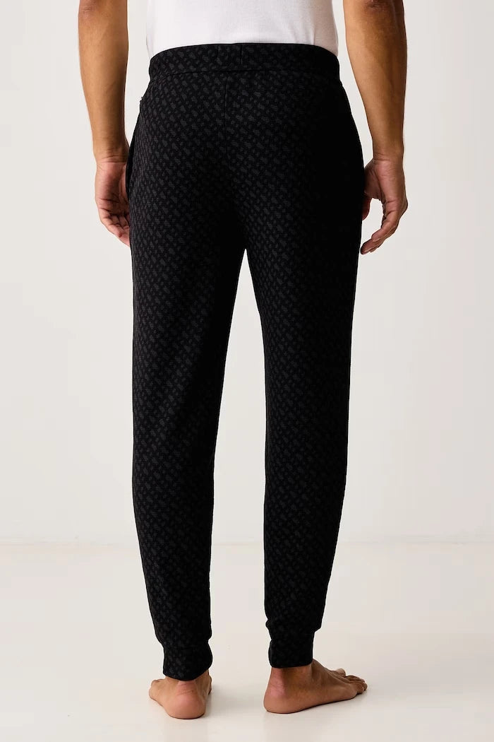 Pamuklu Erkek Pijama Altı WaffleAOP Cuff Pants