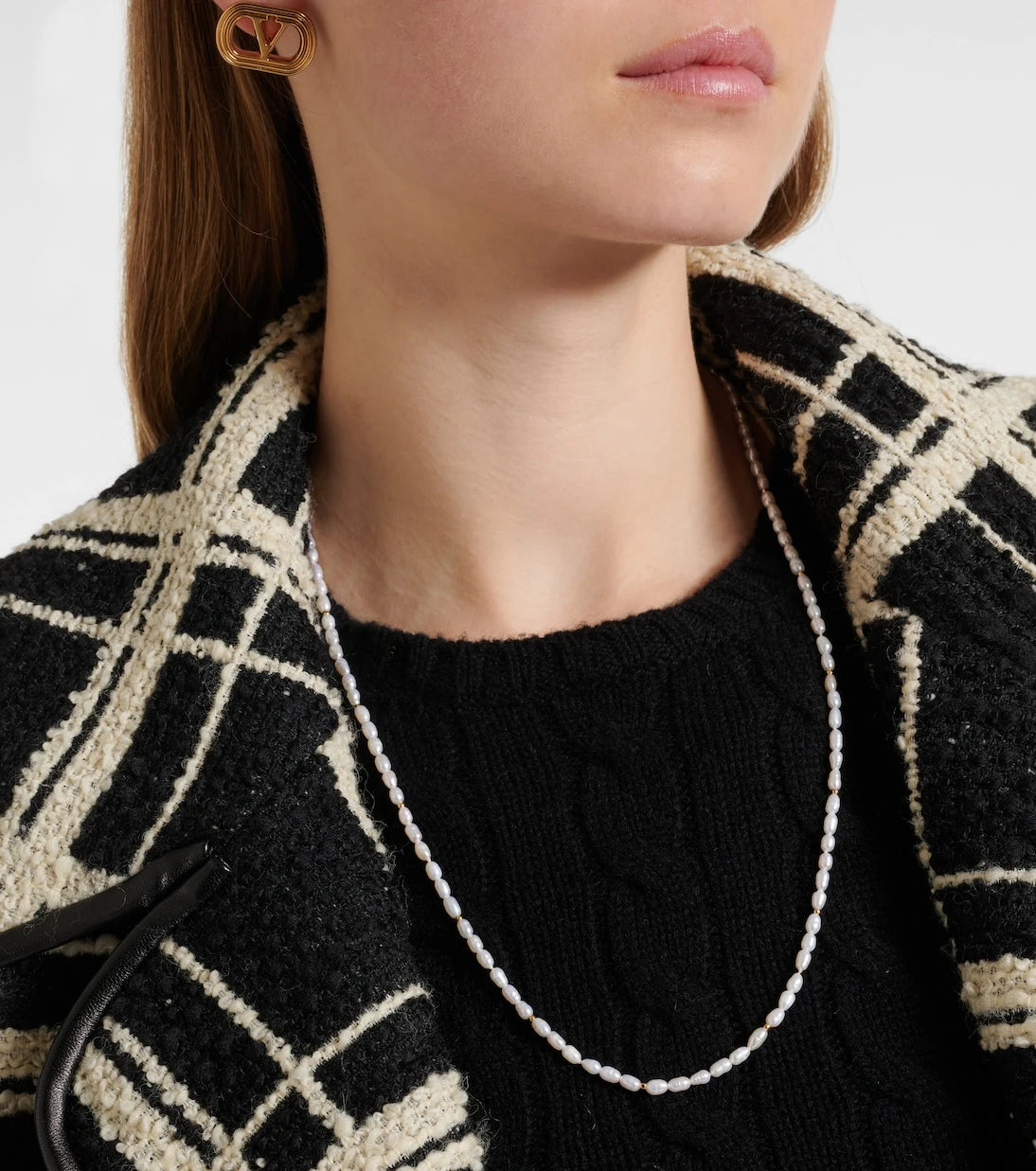 Valentino - Faux pearl and enamel necklace