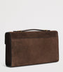 Demellier Brown Suede Vancouver Clutch Bag