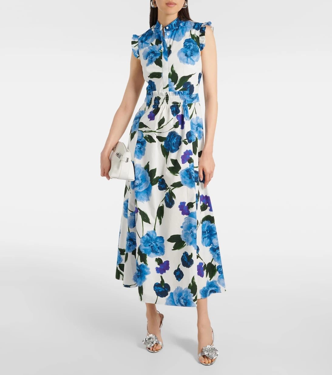 Erdem - Floral cotton poplin midi dress