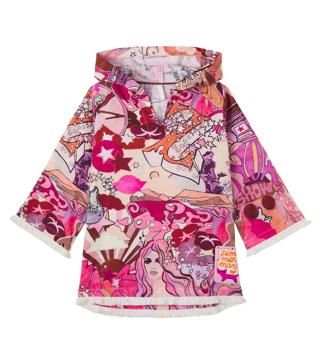 Zimmermann Kids - فستان من القطن المطبوع