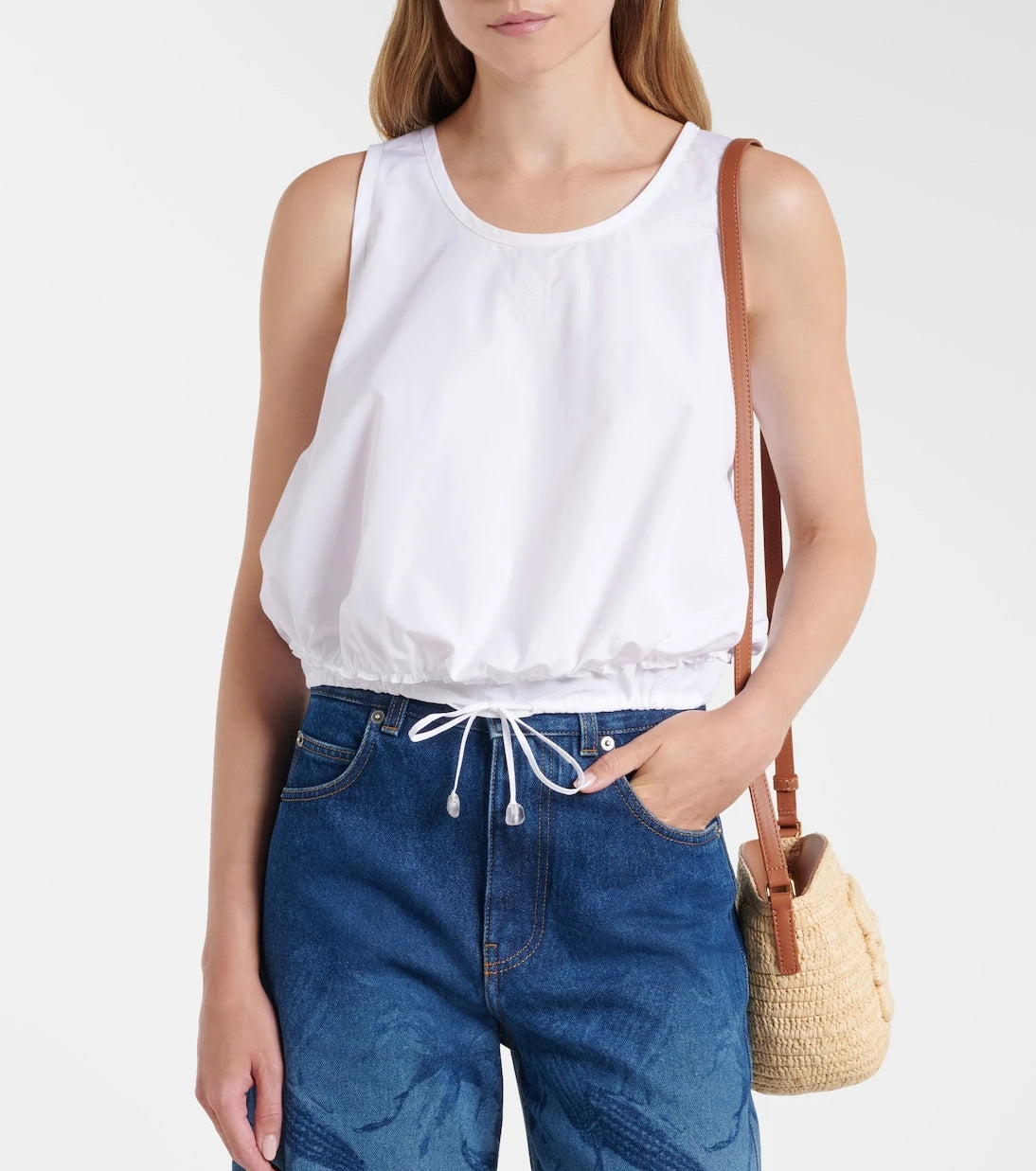Loewe - Paula's Ibiza cotton poplin crop top
