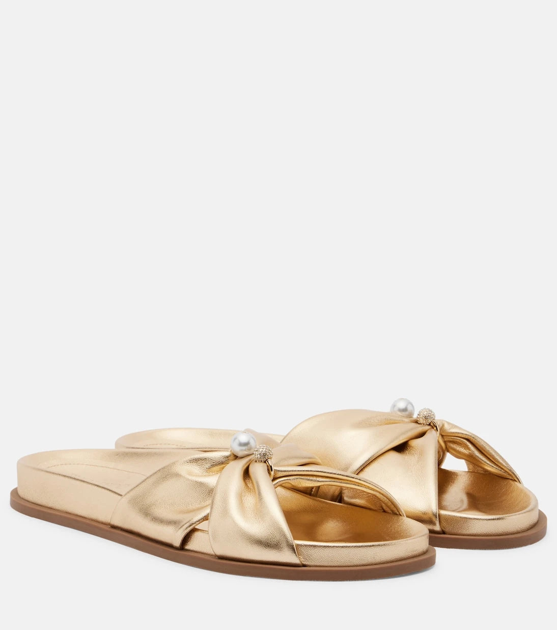 Jimmy Choo - Rafi embellished metallic leather sandals