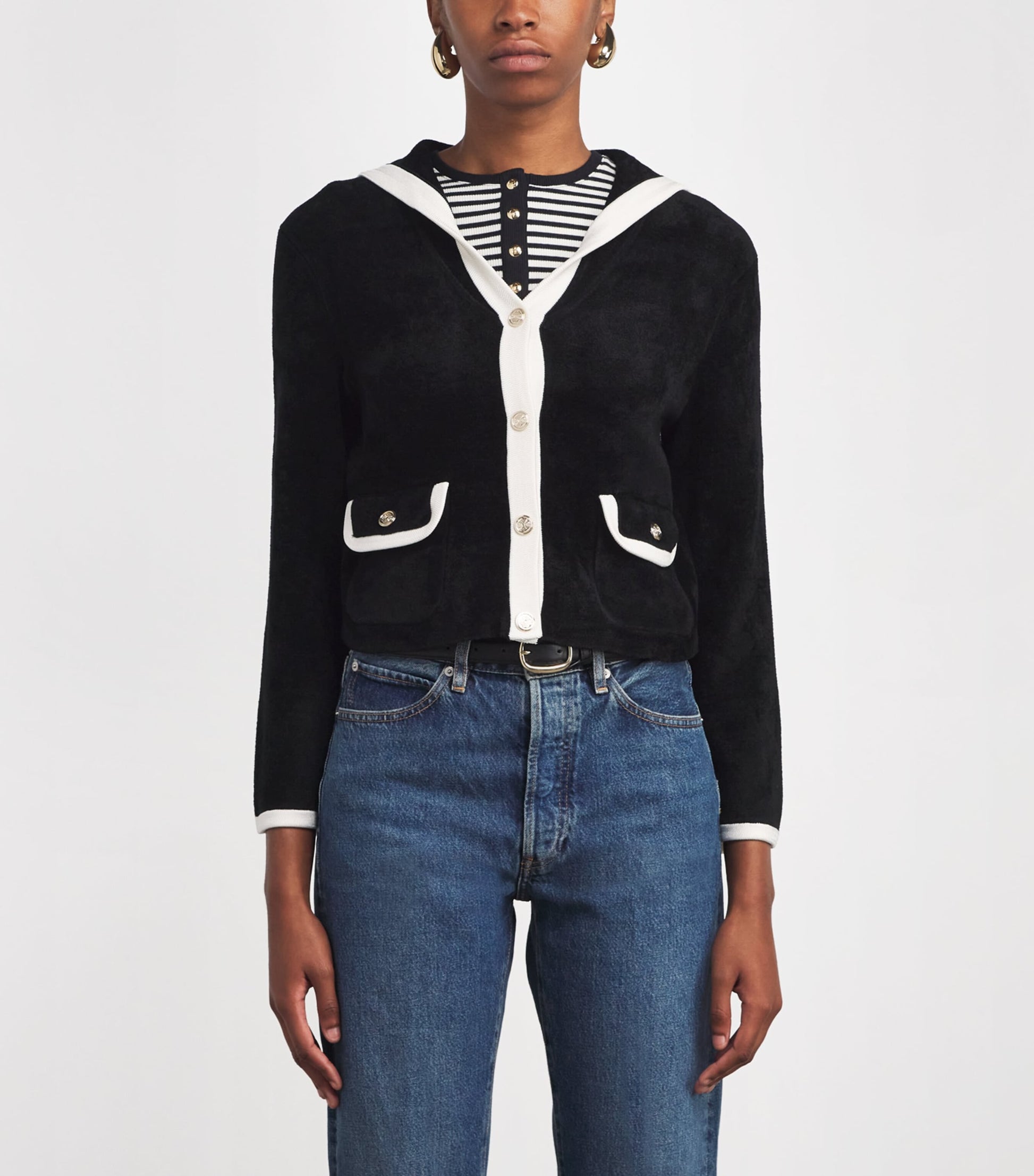 Black Terry Cardigan