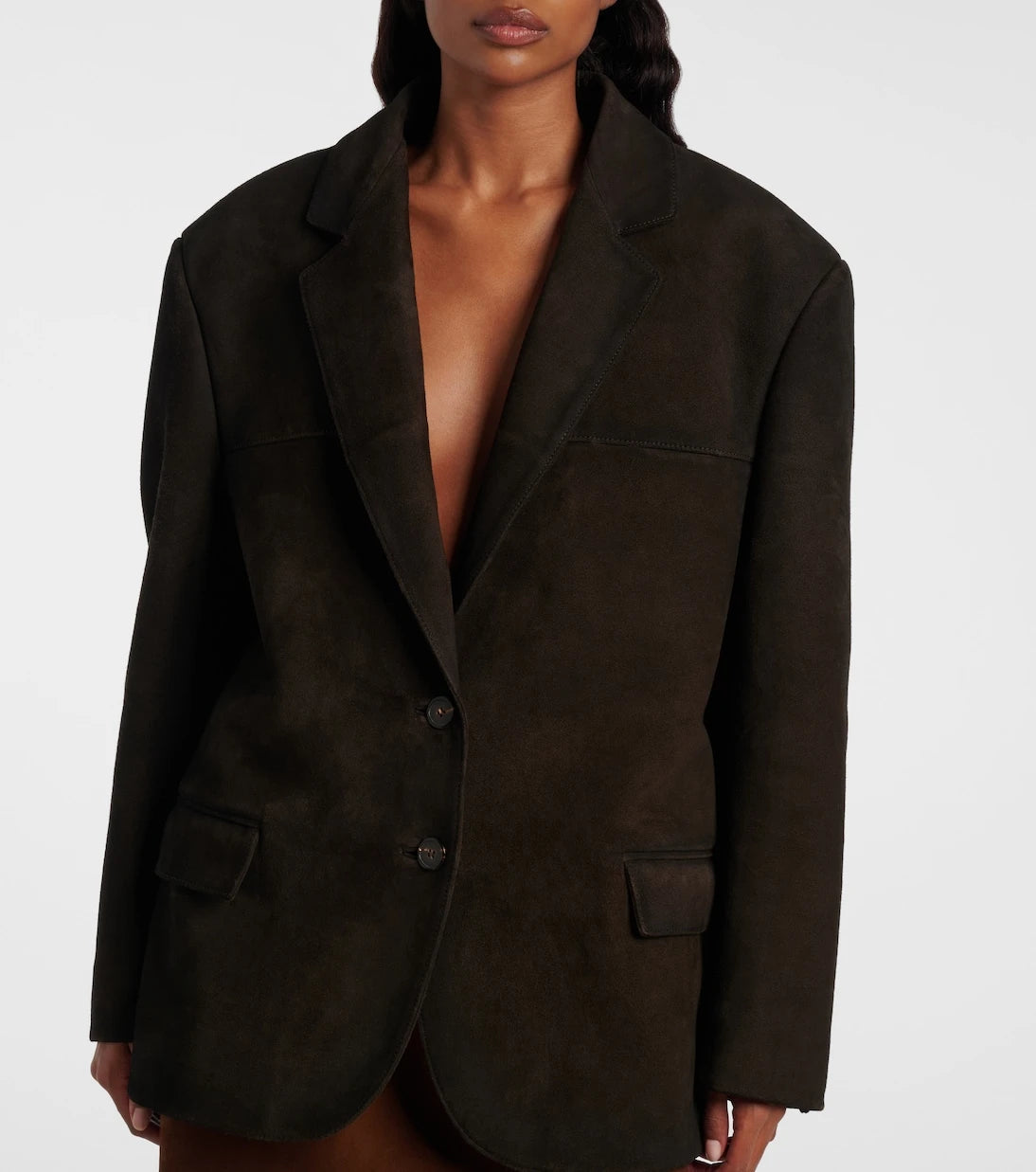 Prada - Shearling-trimmed suede jacket
