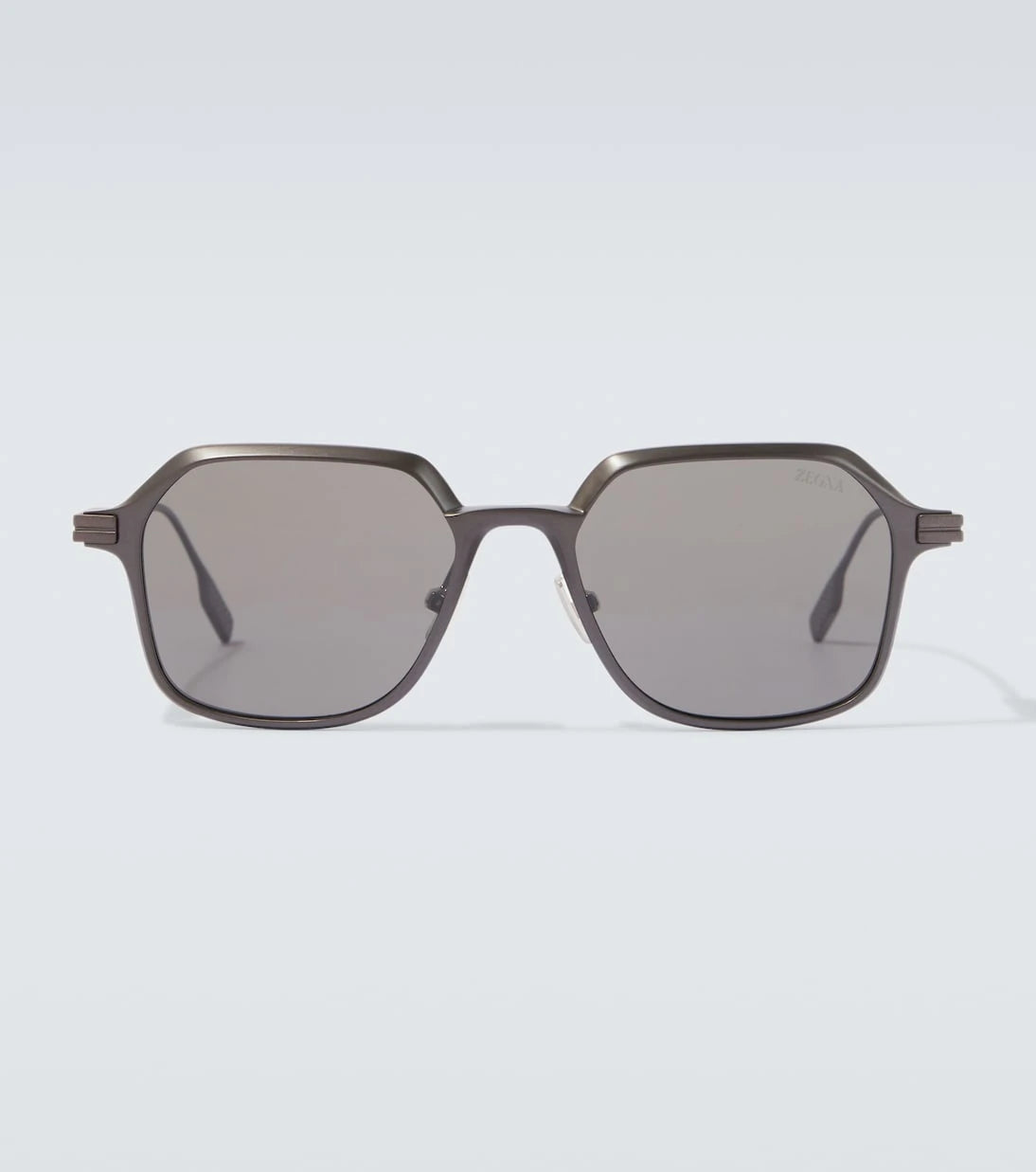 Zegna - Oversized aluminum square sunglasses