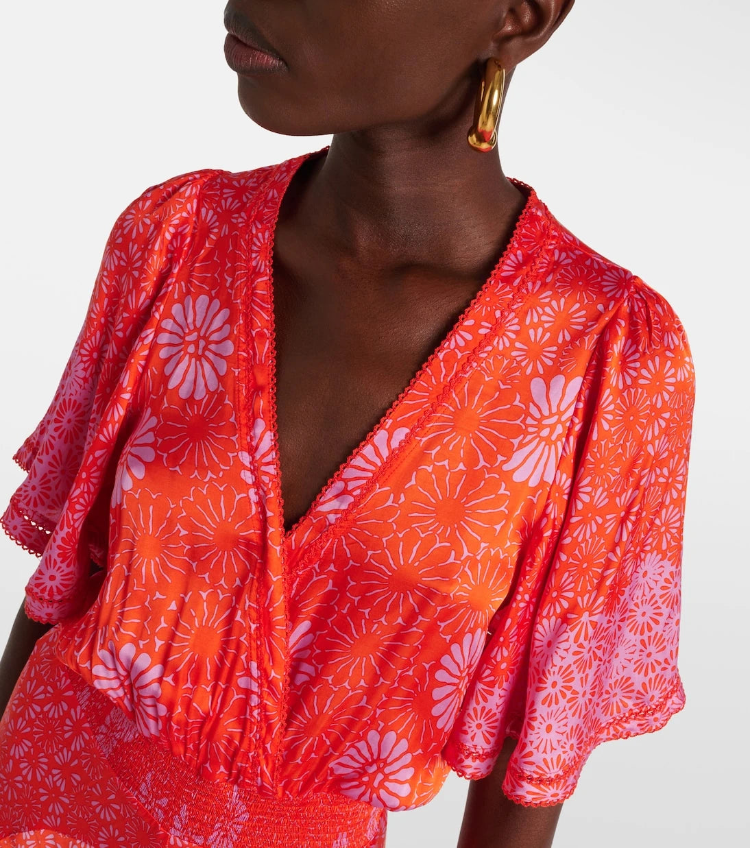 Poupette St Barth - Mabelle printed front-slit maxi dress