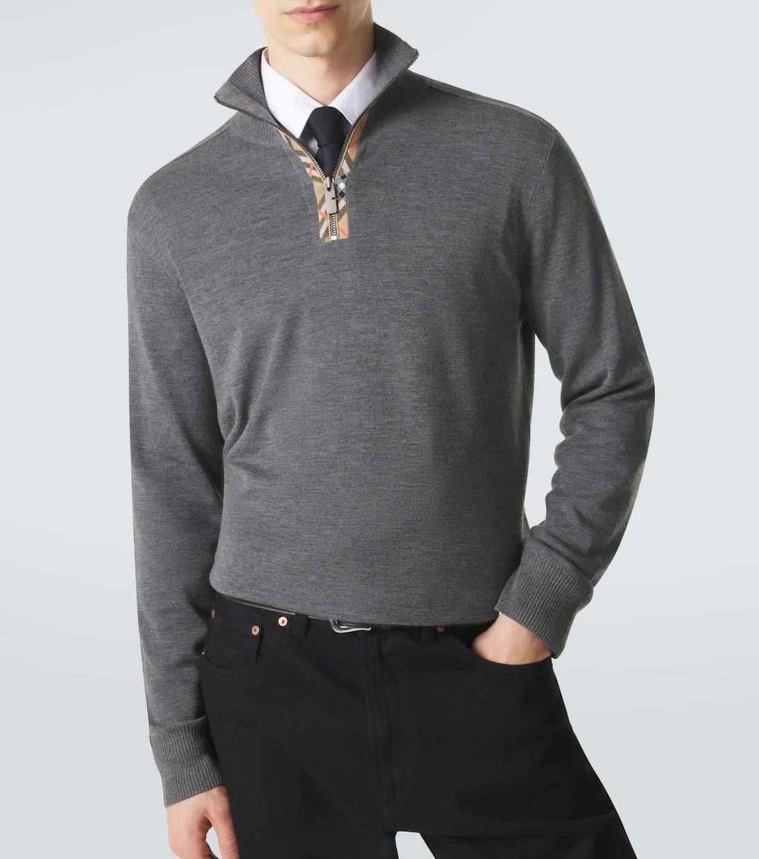 Burberry - Wool half-zip sweater