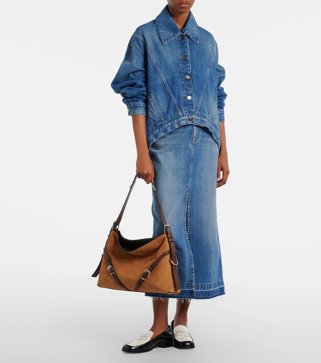 Givenchy - Voyou Medium suede shoulder bag