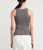 Max Mara Grey Cotton Ribbed Tank Top