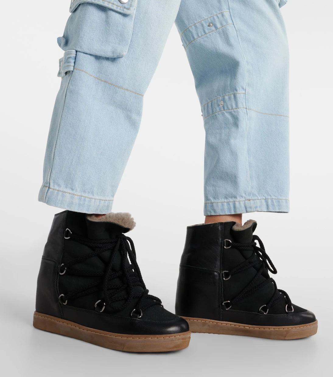 Isabel Marant - Nowles shearling-trimmed leather ankle boots