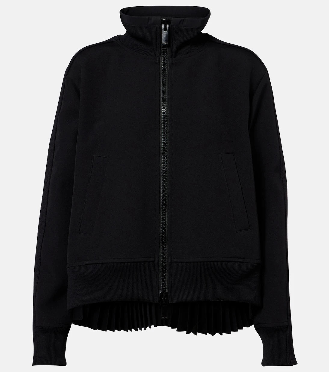 Sacai - Paneled twill zip-up sweatshirt