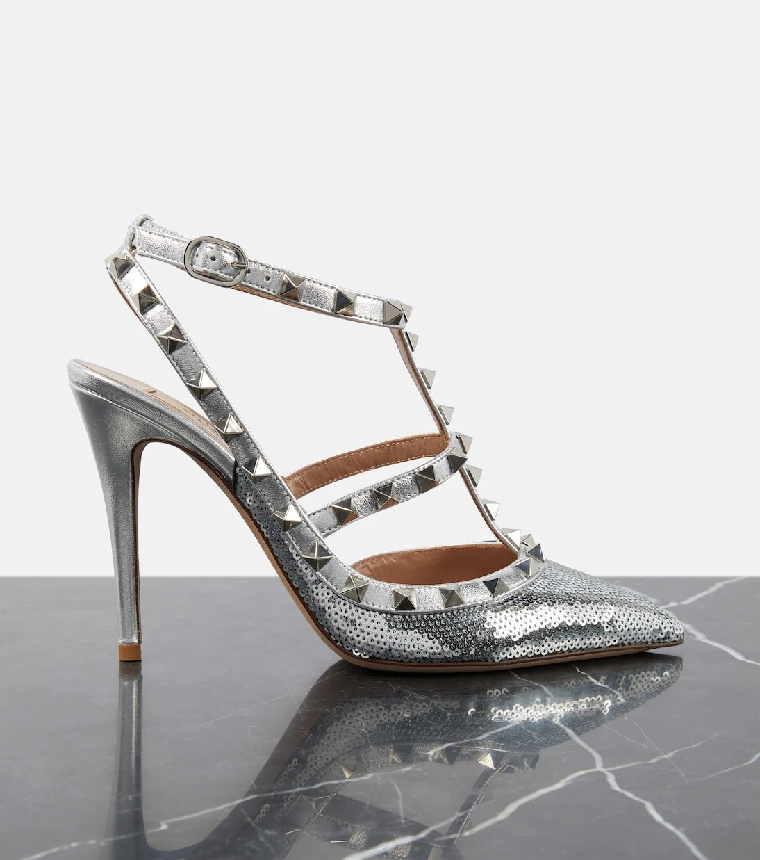 Valentino Garavani - Rockstud 100 sequined pumps