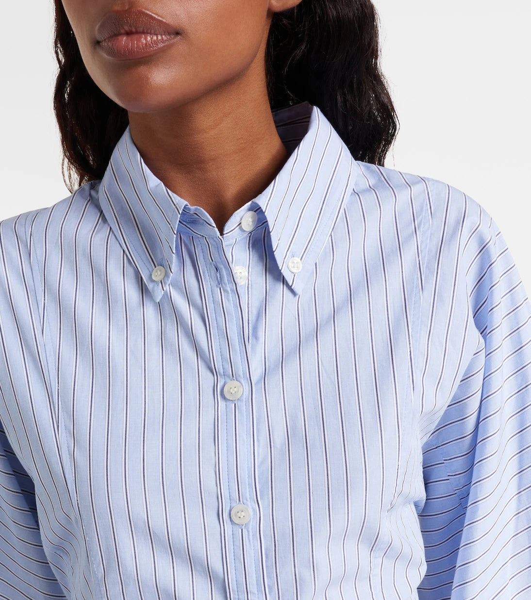 Ganni - Striped cotton shirt dress
