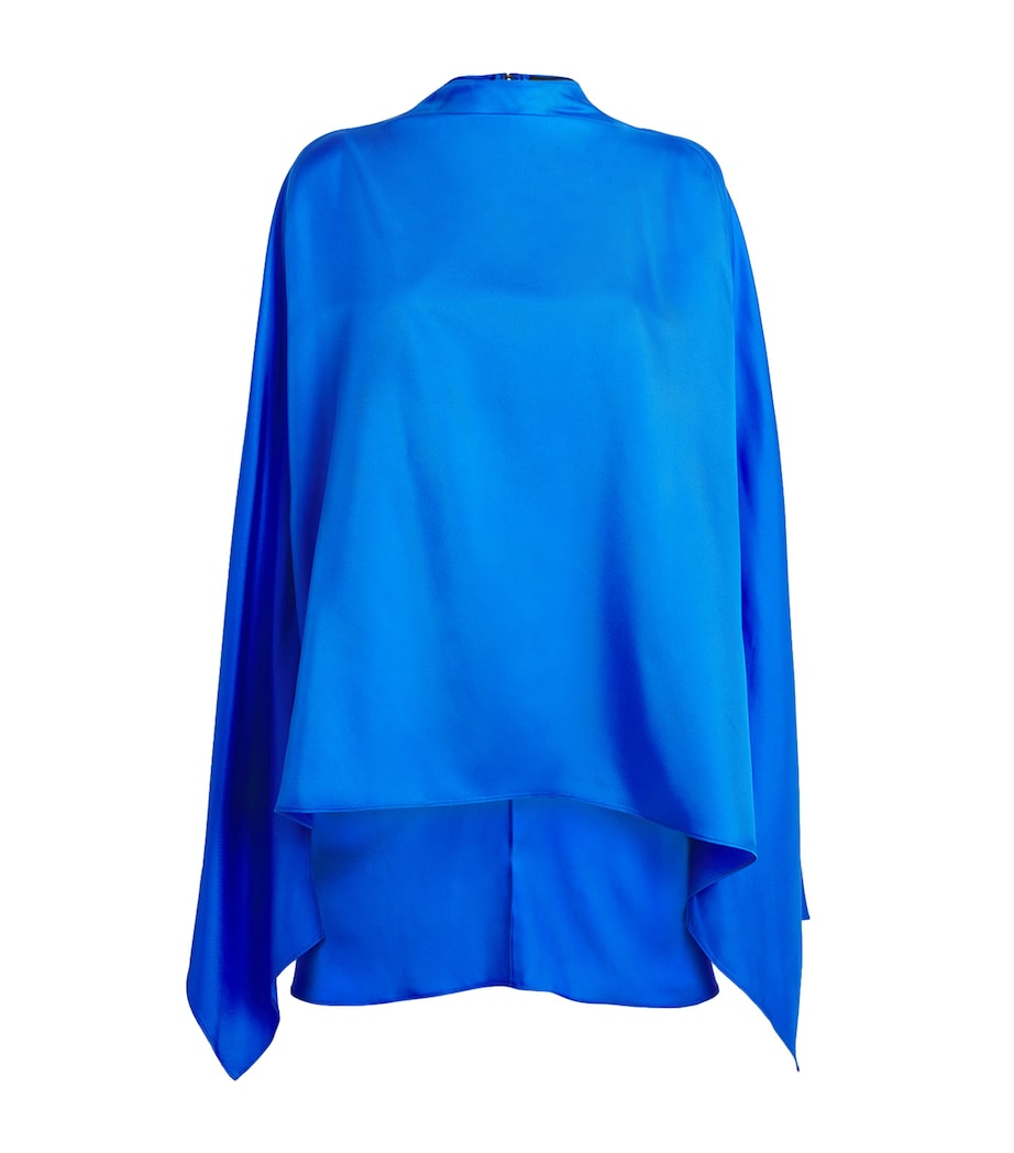 Blue Silk Oversized Cape
