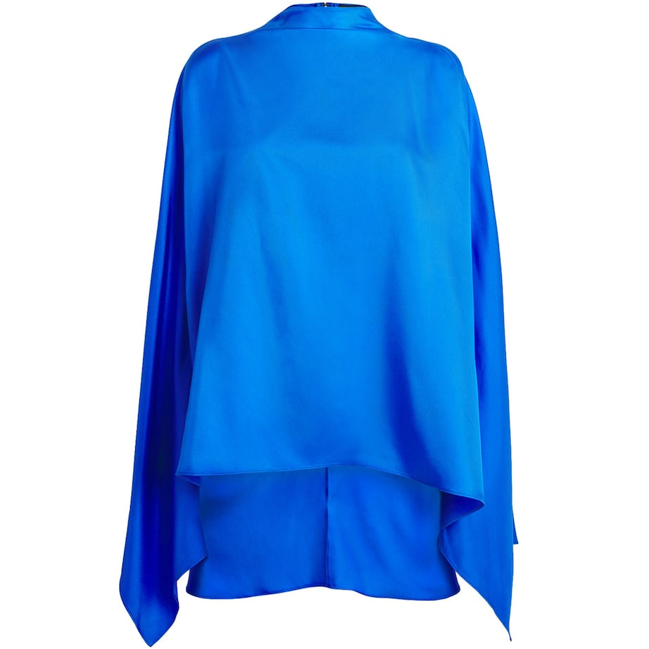Blue Silk Oversized Cape