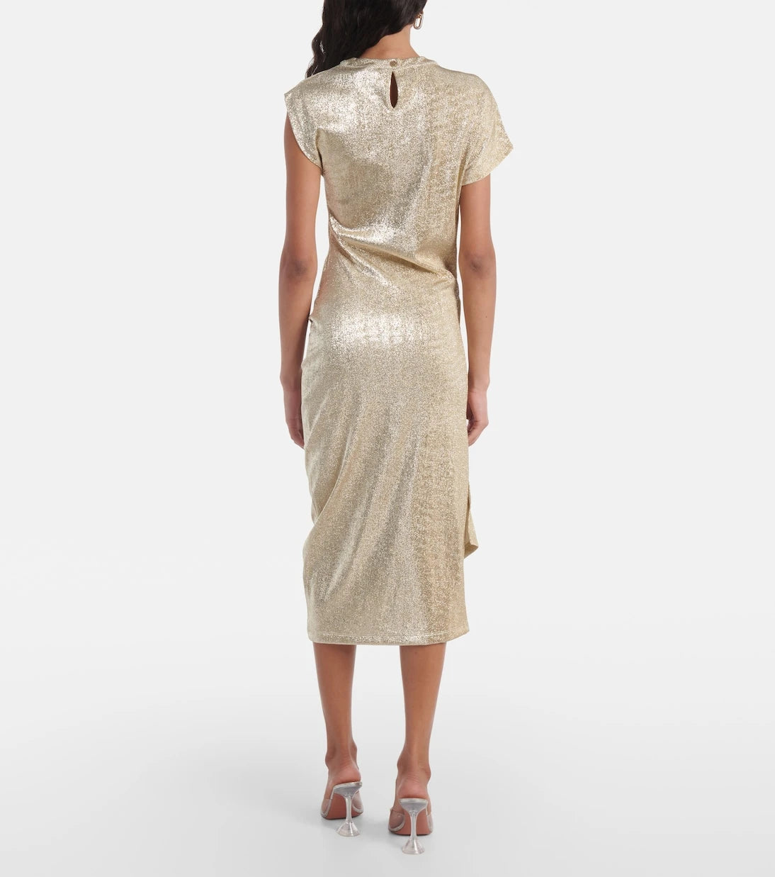 Rabanne - Asymmetric draped midi dress