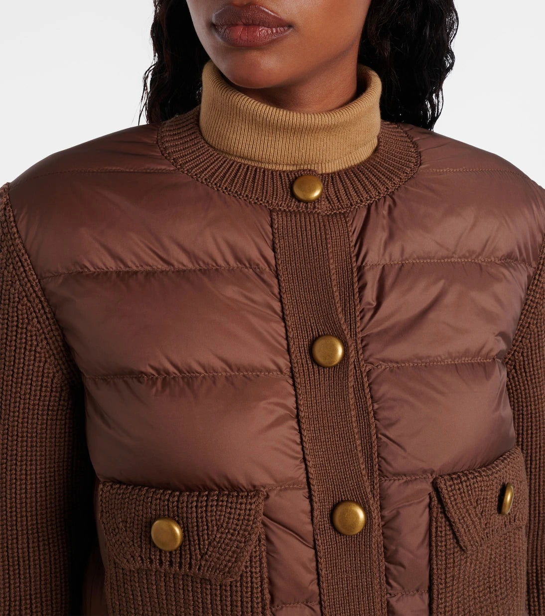 Moncler - Wool-trimmed down jacket