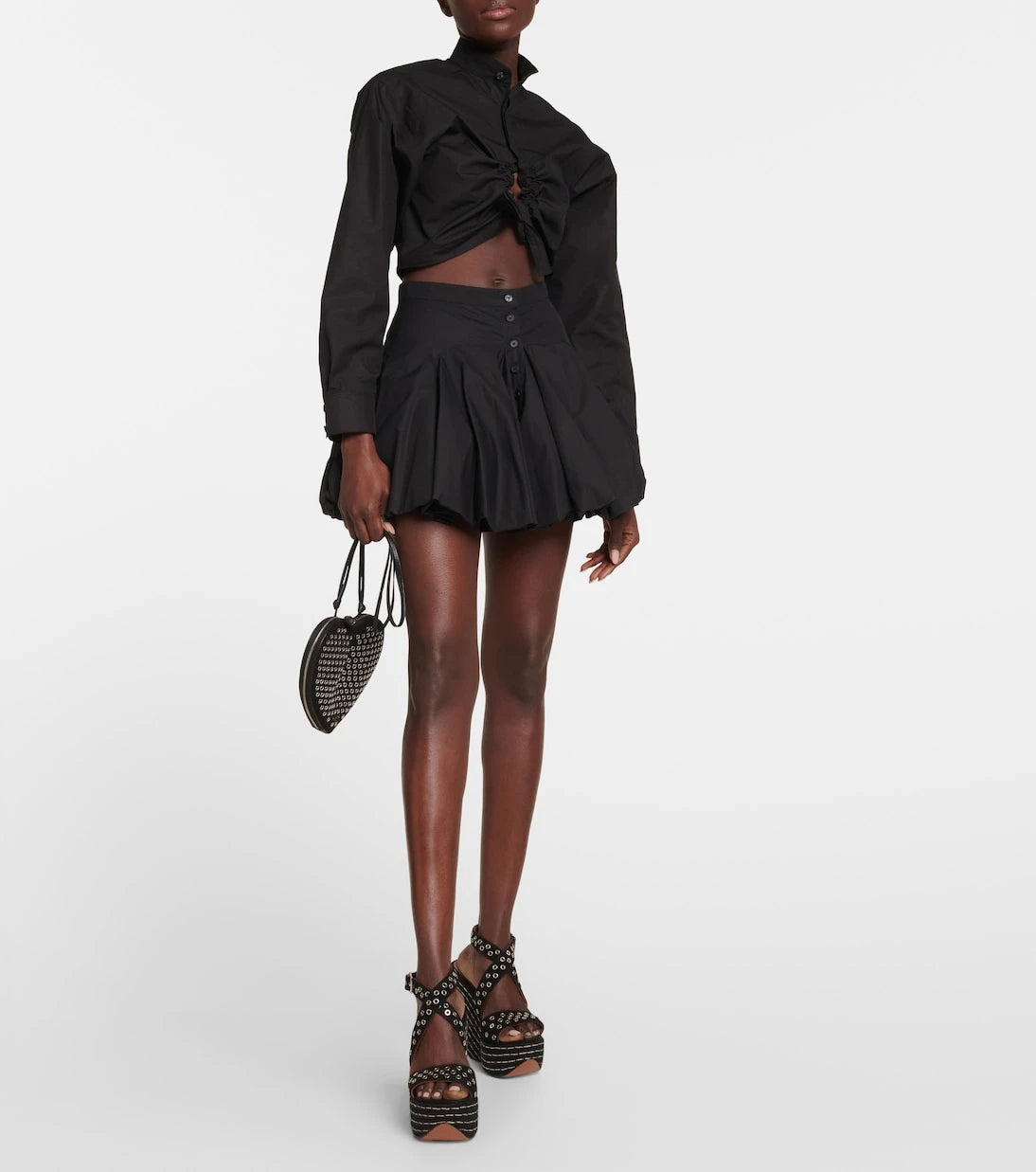 Alaïa - Embellished suede wedge sandals
