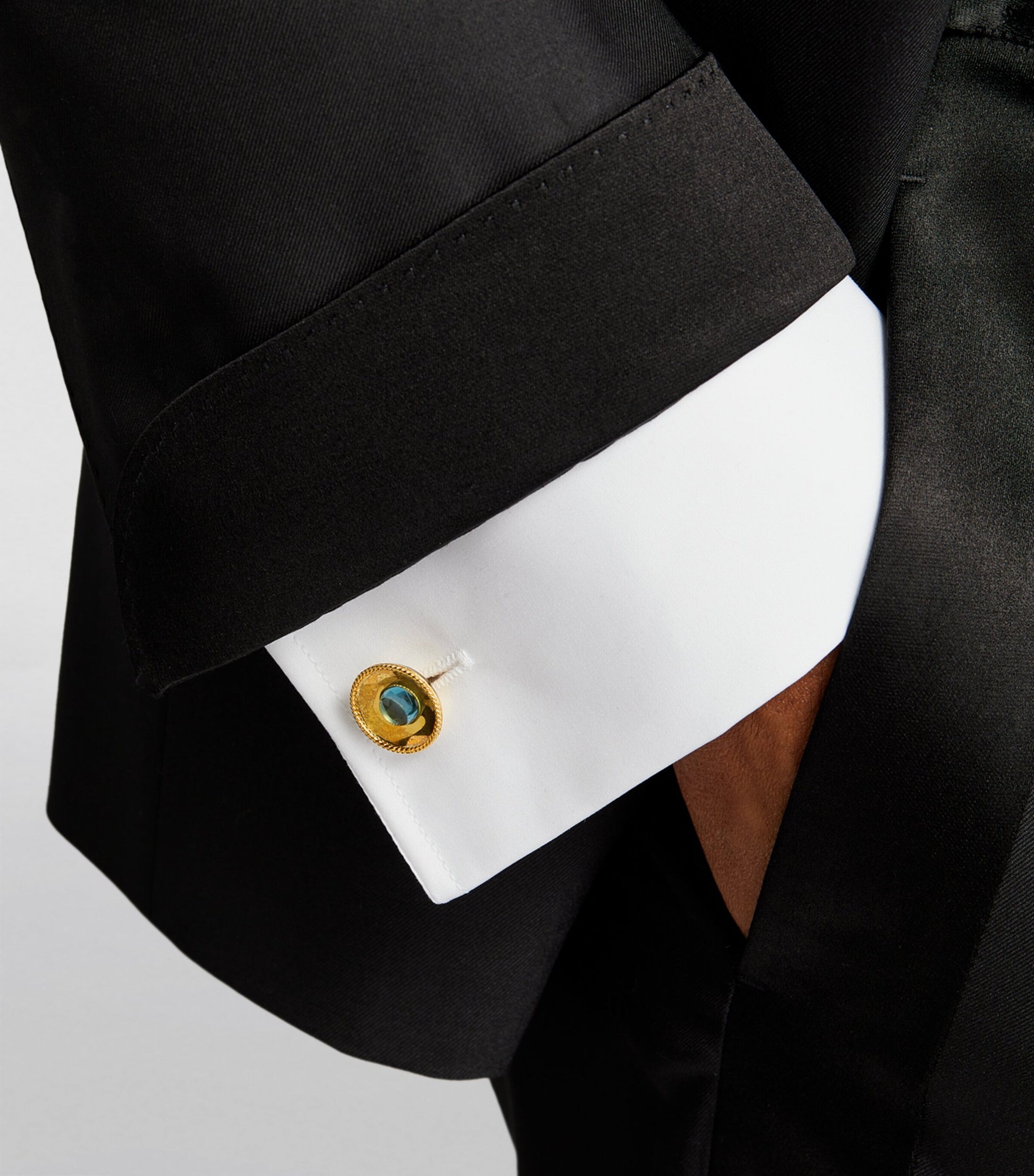 Tateossian Gold-Plated Blue Topaz Cufflinks