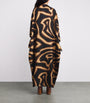 Brown Silk Labirinto Print Maxi Kaftan Dress