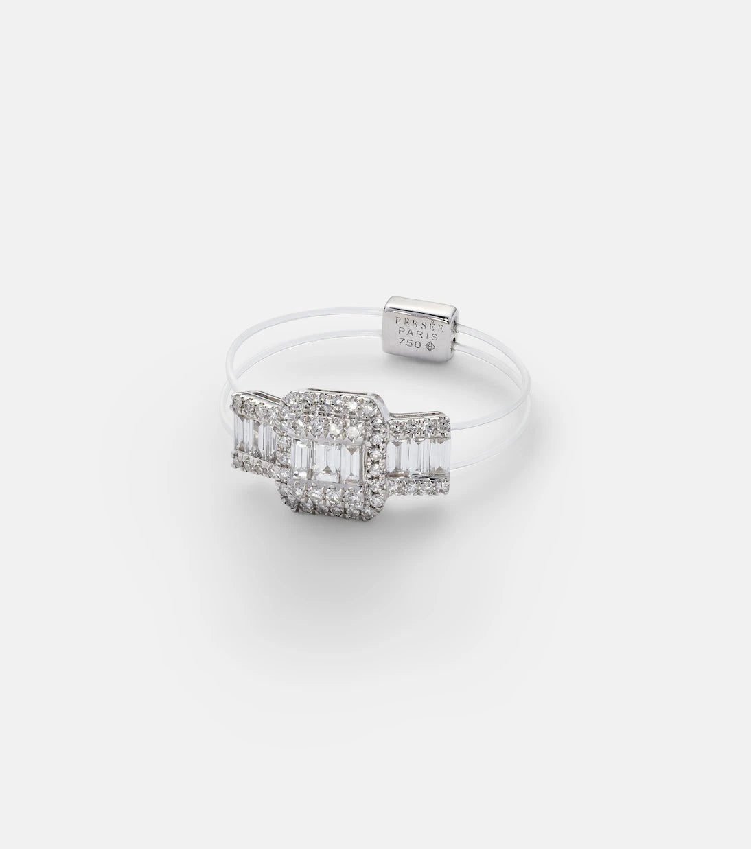 Persée - Floating 18kt white gold ring with diamonds