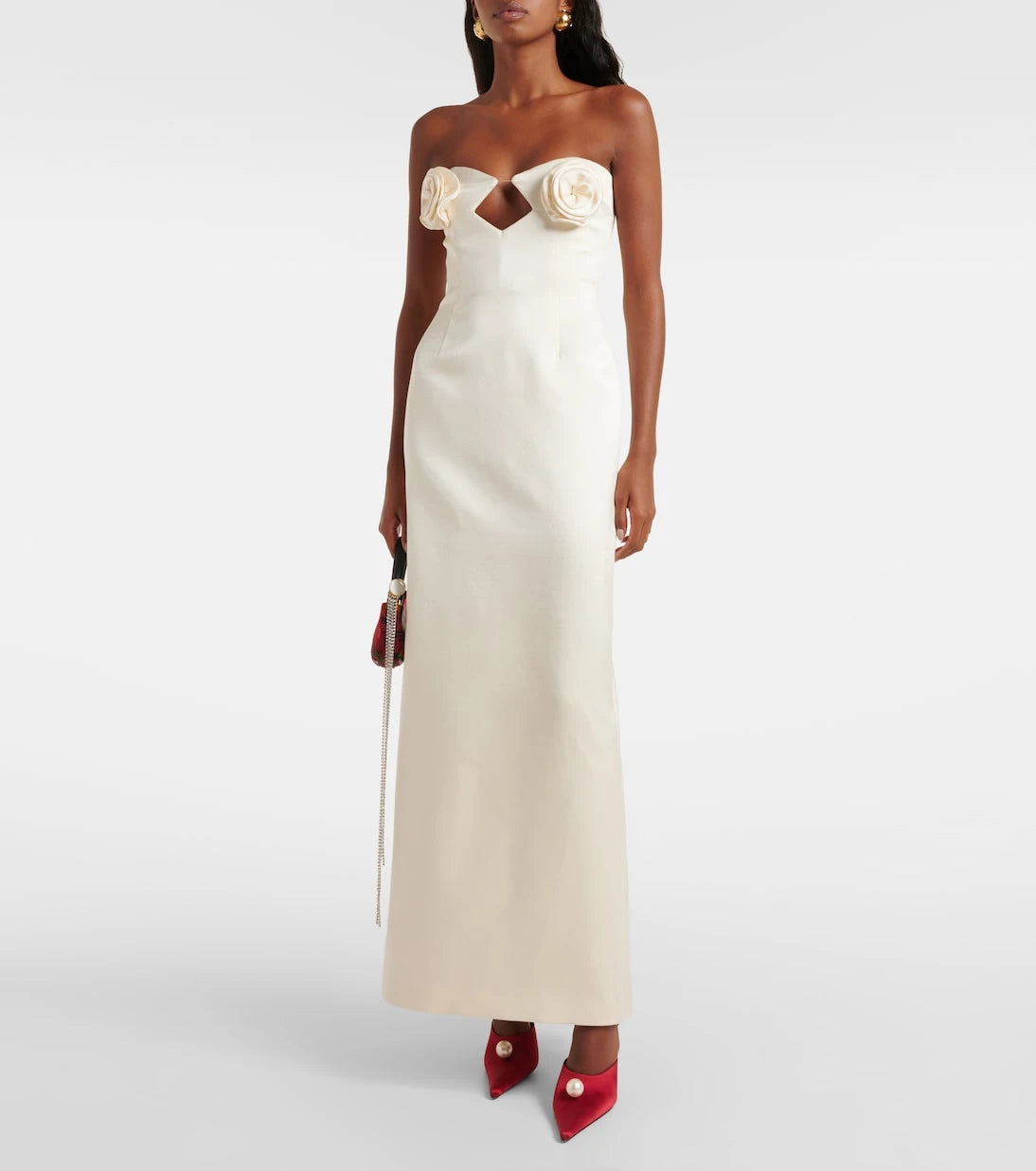 Magda Butrym - Floral-appliqué satin corset gown