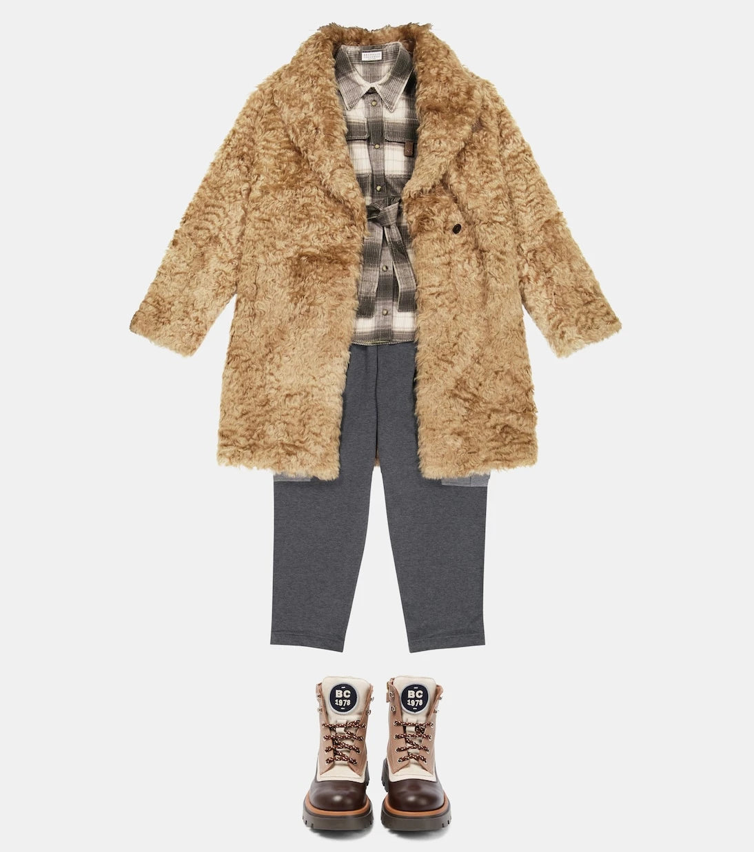 Brunello Cucinelli Kids - معطف مزيج الموهير