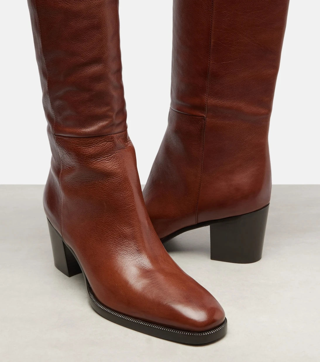 Saint Laurent - Odeon leather over-the-knee boots