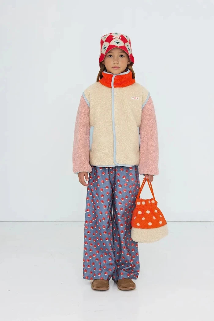 Çocuklar için fermuarlı polar üst COLOR BLOCK SHERPA JACKET