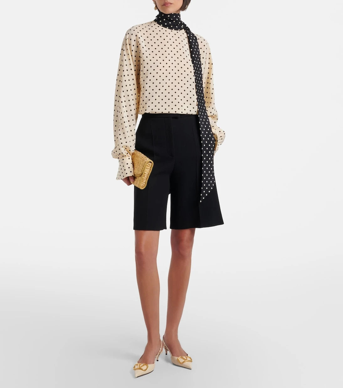 Valentino - VGold virgin wool Bermuda shorts