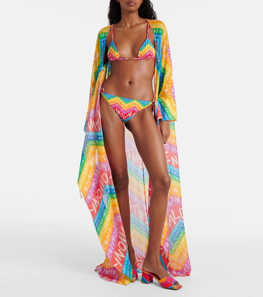 Valentino - Logo cotton-blend beach cover-up