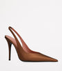 Satin Anok Slingback Pumps 105 DARK BROWN