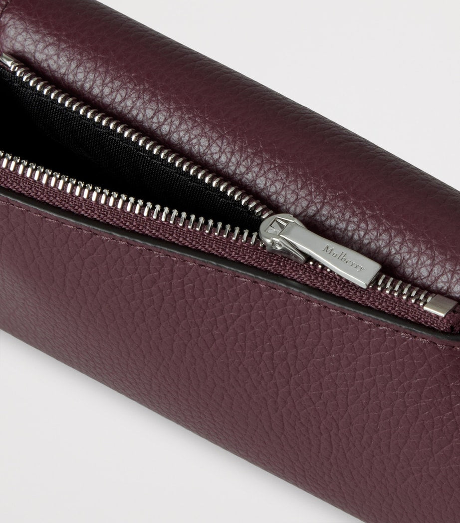 Red Leather Folded Multi-Card Wallet