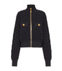 Balmain Black Tweed Bomber Jacket
