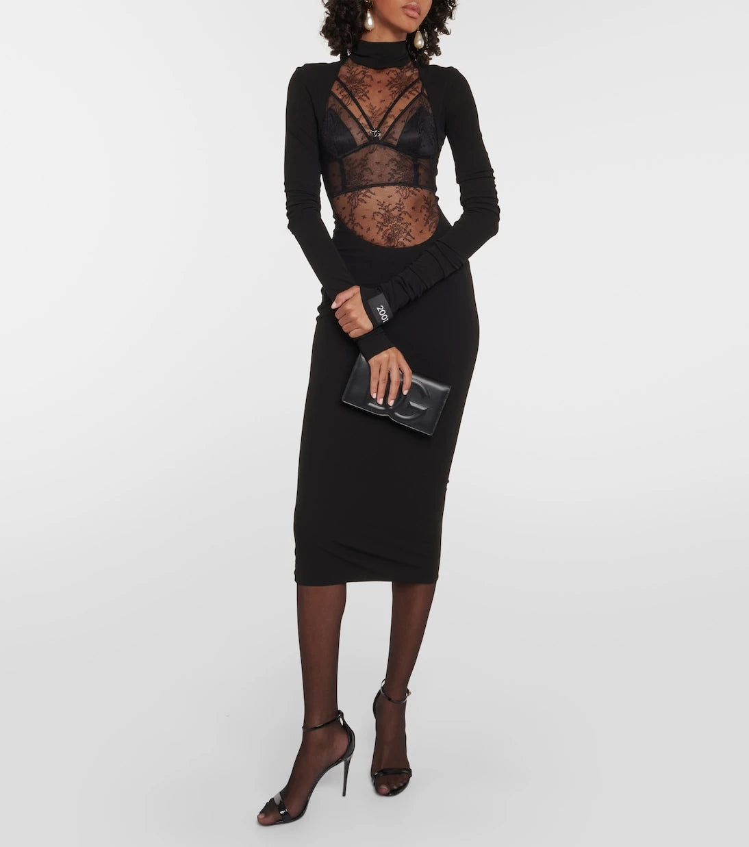 Dolce&Gabbana - Chantilly lace and jersey midi dress