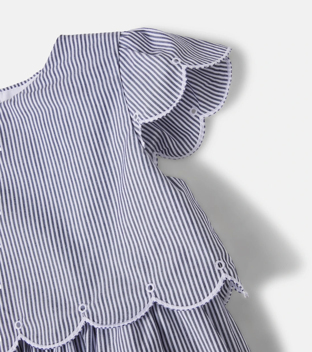 Patachou - Scalloped striped cotton dress