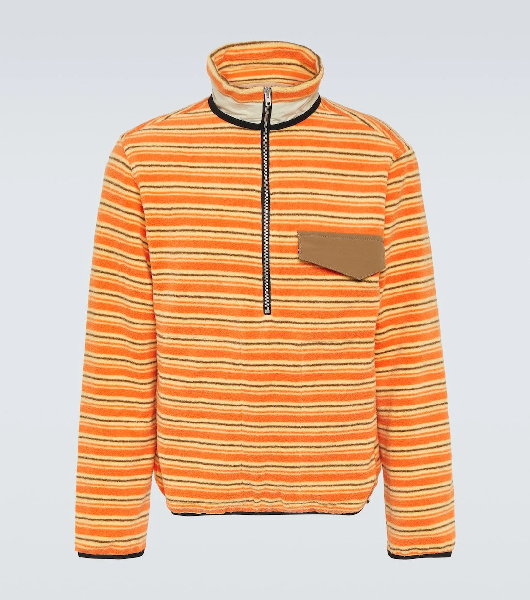 Ranra - Kragi striped cotton half-zip sweater