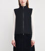 ME+EM Navy Wool Two-Way Zip Vest
