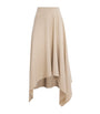Wool Asymmetric Handkerchief Midi Skirt