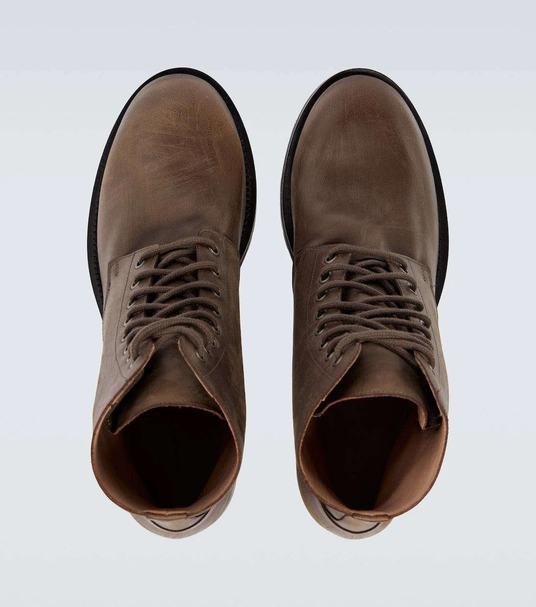 The Row - Distressed leather combat boots