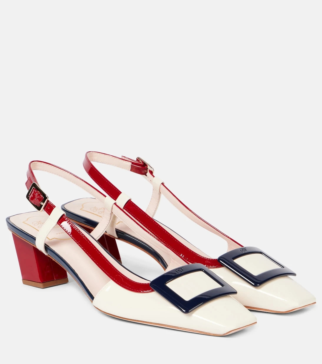 Roger Vivier - Belle Vivier 45 patent leather slingback pumps