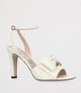 Valentino Garavani Beige Leather Bow-Detail Bowow Heeled Sandals 95