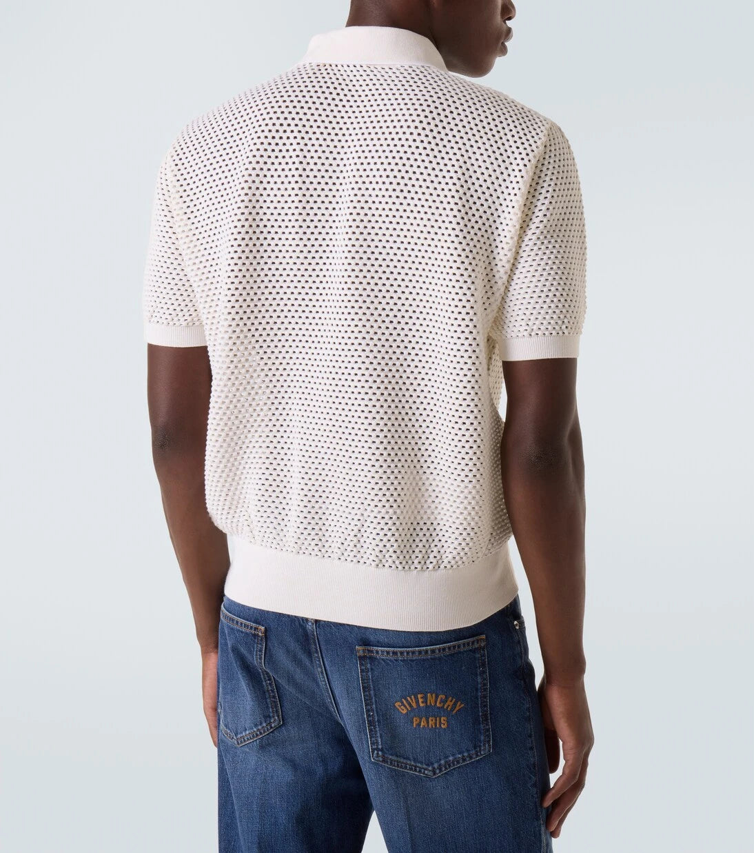 Givenchy - Open-knit cotton-blend polo shirt